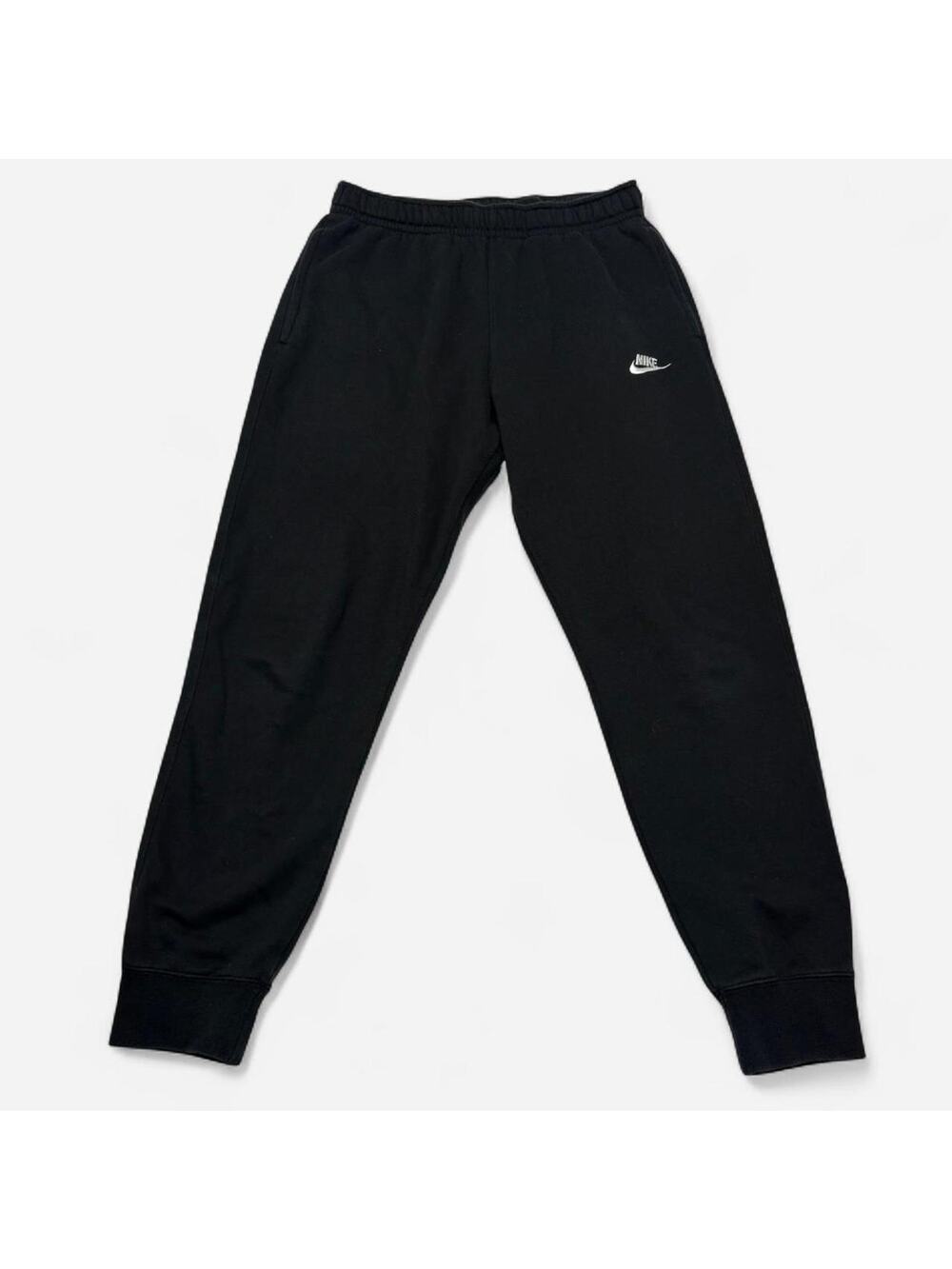 Nike Black Sweatpants Joggers Small Swoosh Logo Casual Athletic Pants - Picture 1 of 7